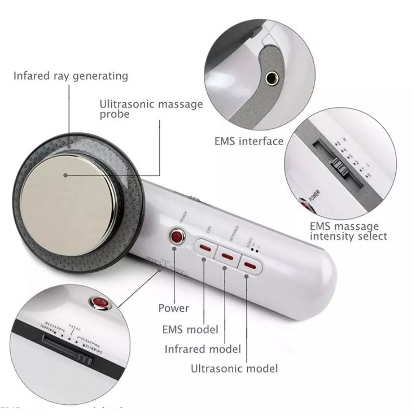 VISAGE 3 in 1 Body Slimming Machine Ultrasonic Lipo Cavitation Fat Burner RF Slimming Body Massager